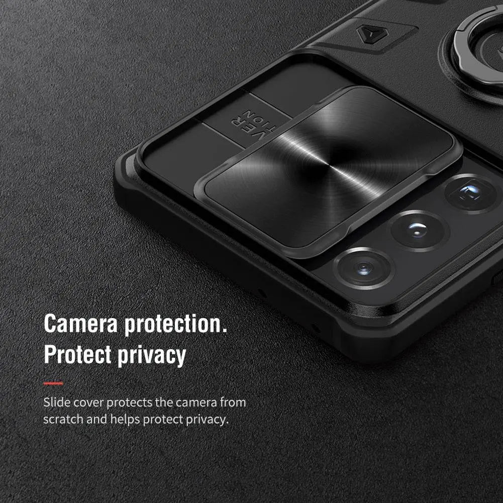 Aluminum Ring Stand Phone Case with Camera Guard for Samsung Galaxy S21, S21 Plus & S21 Ultra – Built-In Kickstand & Shockproof Frame | Thomler