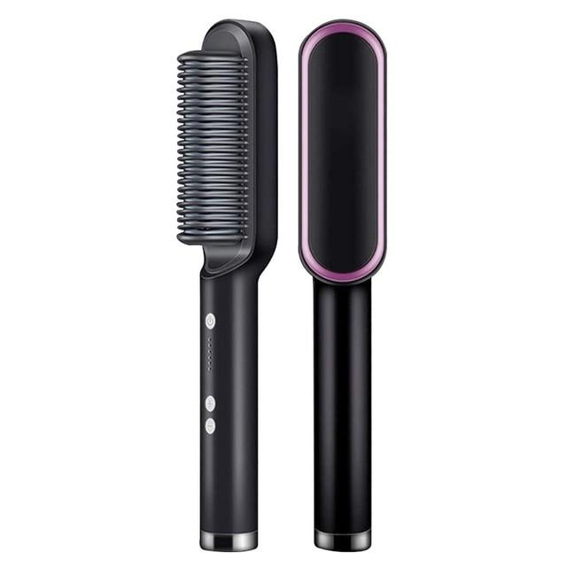 Heated Straightening Brush Comb for Silky Smooth Hair Styling with Ionic Technology 5 Heat Settings for All Hair Types Quick Salon Results | Thomler