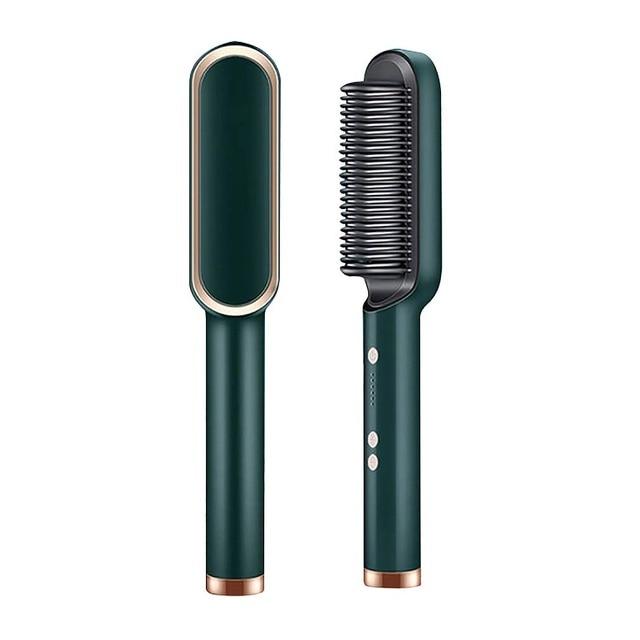 Heated Straightening Brush Comb for Silky Smooth Hair Styling with Ionic Technology 5 Heat Settings for All Hair Types Quick Salon Results | Thomler