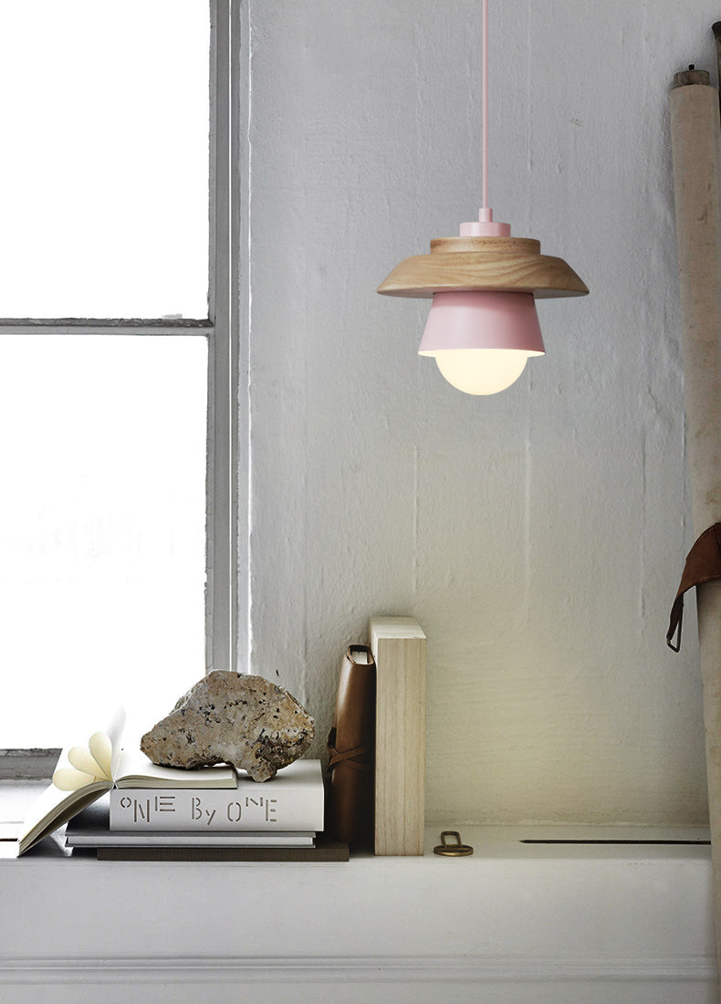 Modern Wood Pendant Light with Adjustable Cable in 5 Colors for Dining Room, Kitchen, Bedroom | Thomler