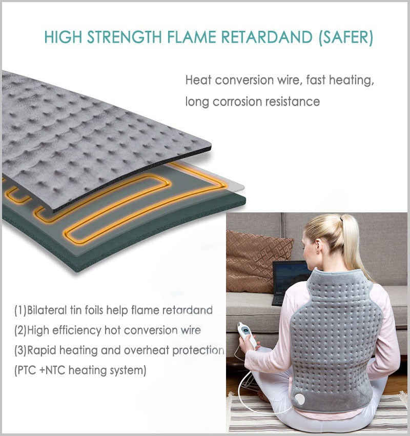 Heated Shoulder & Neck Wrap with 3 Heat Settings & Auto Safety Shutoff for Sore Muscle Relief | Thomler