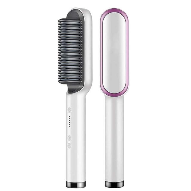 Heated Straightening Brush Comb for Silky Smooth Hair Styling with Ionic Technology 5 Heat Settings for All Hair Types Quick Salon Results | Thomler