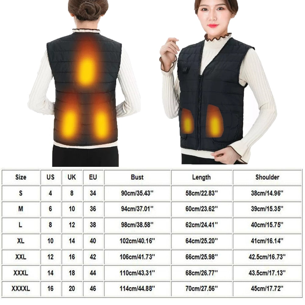 Battery-Powered Heated Vest with 5 Warming Zones & Adjustable Heat – USB Carbon Fiber Heating for Outdoor Winter Activities | Thomler