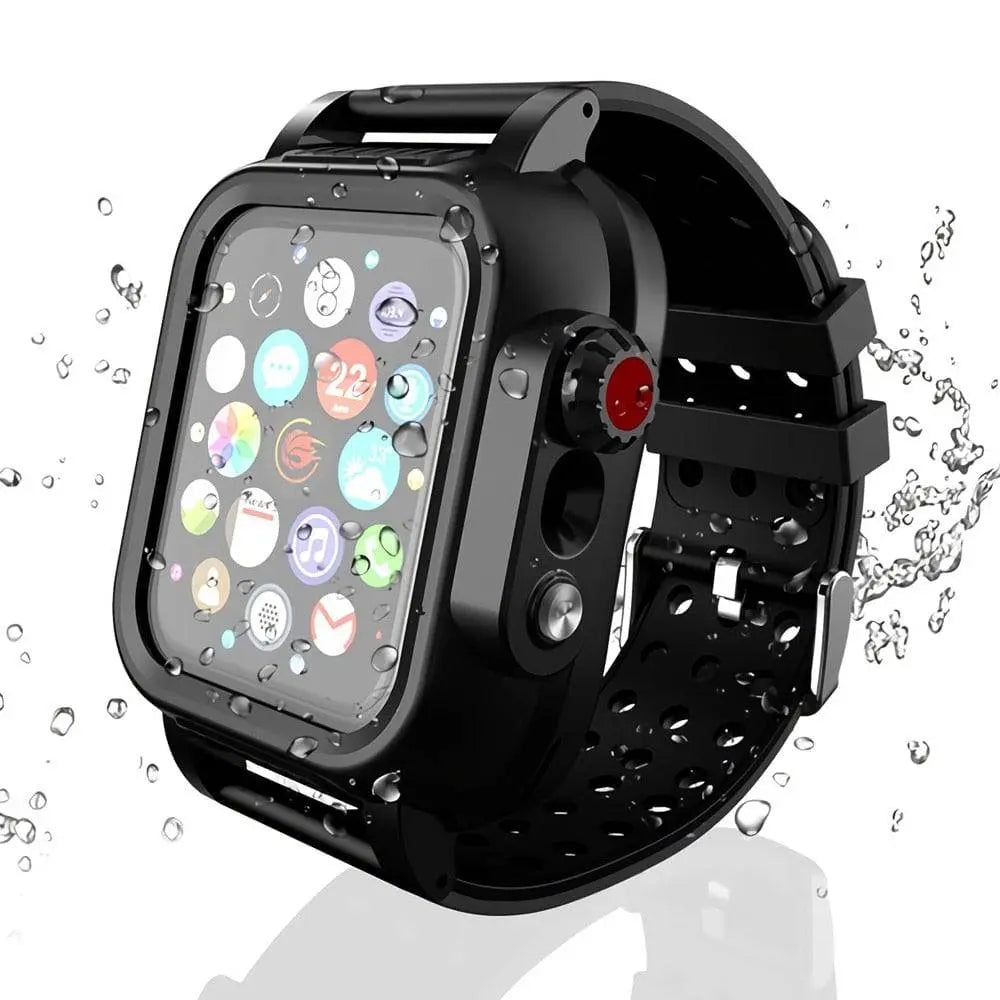 Protective Sport Band & Case Kit for Apple Watch 44mm & 42mm – Silicone Wristband with Snap-On Screen Bumper for Series 6/5/4/SE & Series | Thomler