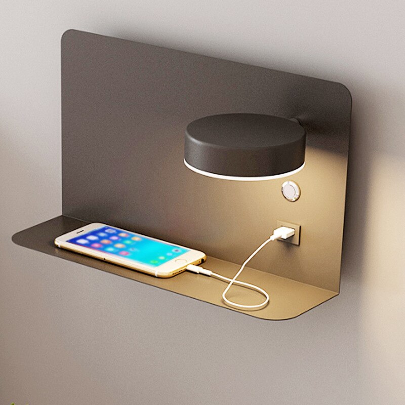 Bedside Reading Light with Built-In USB Charger & 3 Color Modes – Swivel Wall Mount for Bedroom, Office & Living Room | Thomler