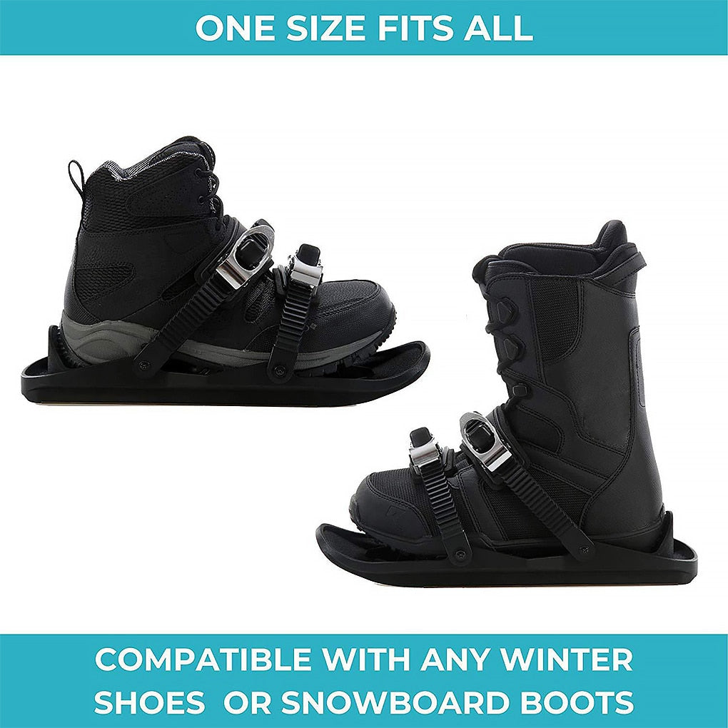 Compact Adjustable Ski Skates for Boots – Portable Snow Blades for Winter Fun, One Size Fits Most US 6-12 | Thomler