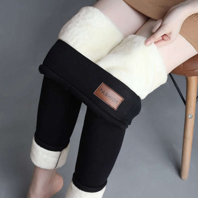 Fleece-Lined High-Waist Leggings for Women – Thermal Insulated Stretchy Pants for Cold Weather & Active Wear | Thomler