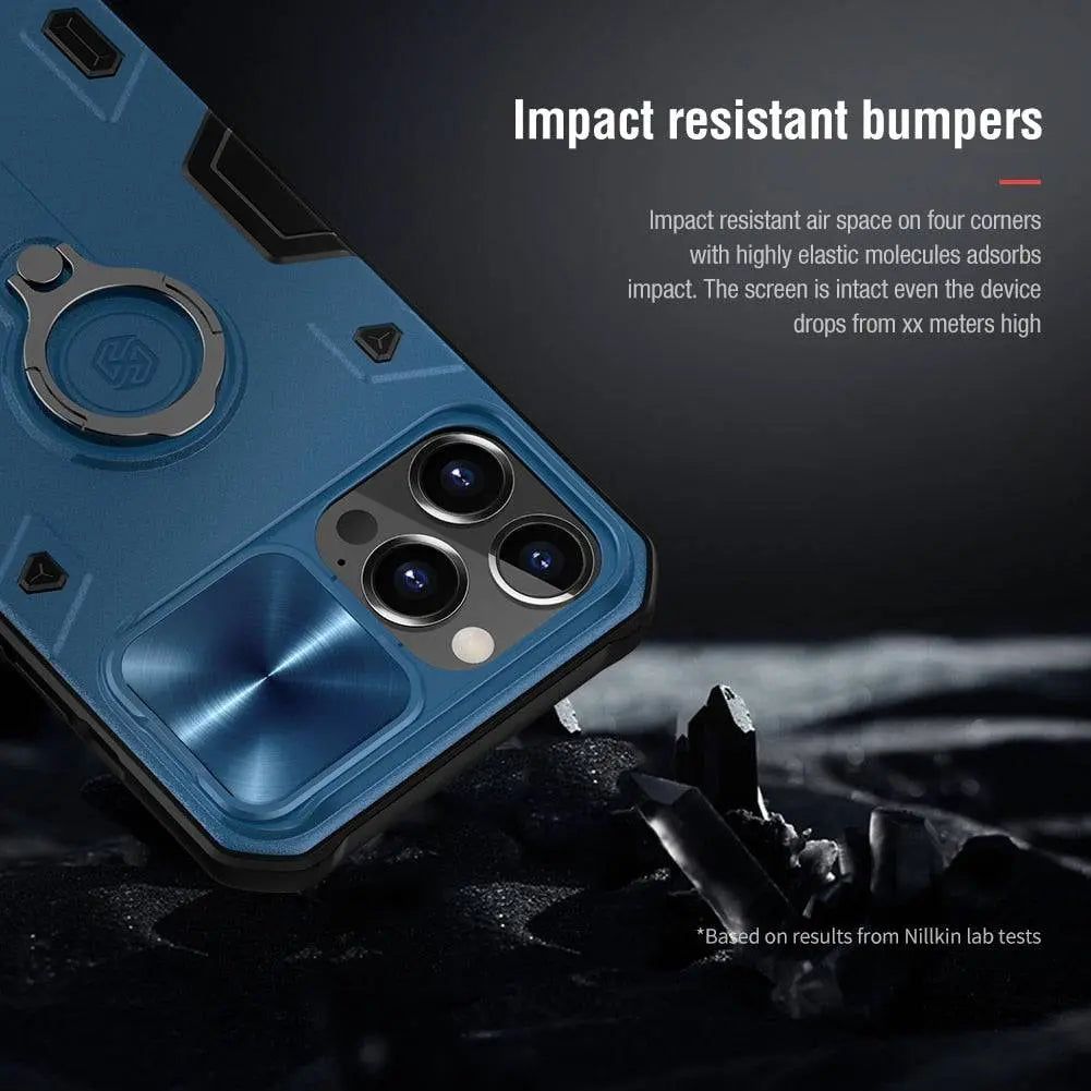 Aluminum Phone Case with Ring Stand for iPhone 13 Series – Camera Guard & Kickstand | Thomler