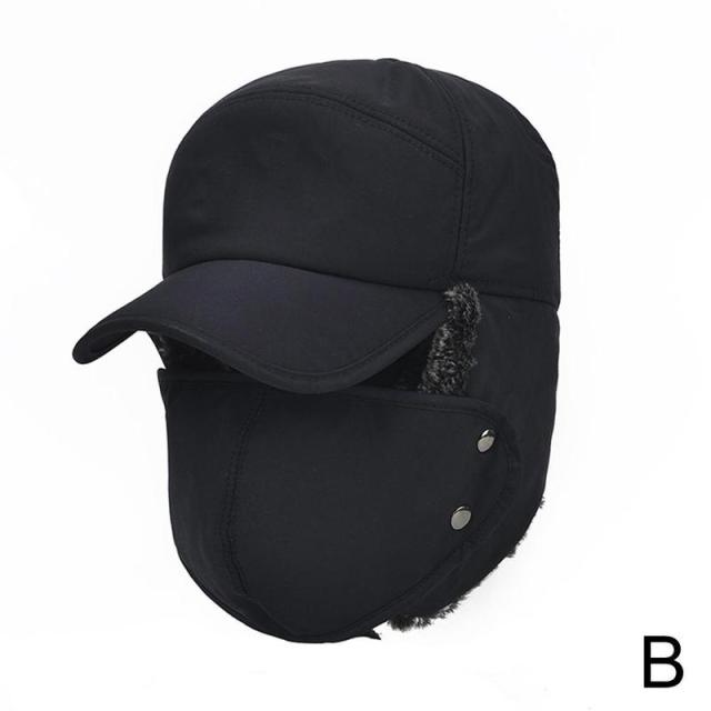 Fleece-Lined Trapper Hat with Detachable Face Mask – Windproof Full Coverage Winter Beanie for Skiing, Snowboarding & Cold Weather | Thomler