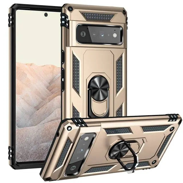 Reinforced Kickstand Phone Case for Google Pixel 6 & Pixel 6 Pro – 360° Rotating Ring Grip – Shockproof Hybrid Shell Cover | Thomler