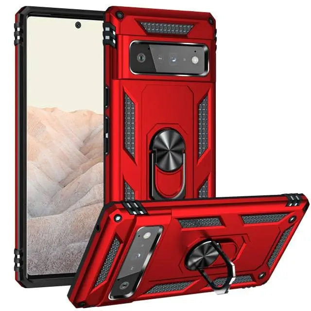 Reinforced Kickstand Phone Case for Google Pixel 6 & Pixel 6 Pro – 360° Rotating Ring Grip – Shockproof Hybrid Shell Cover | Thomler