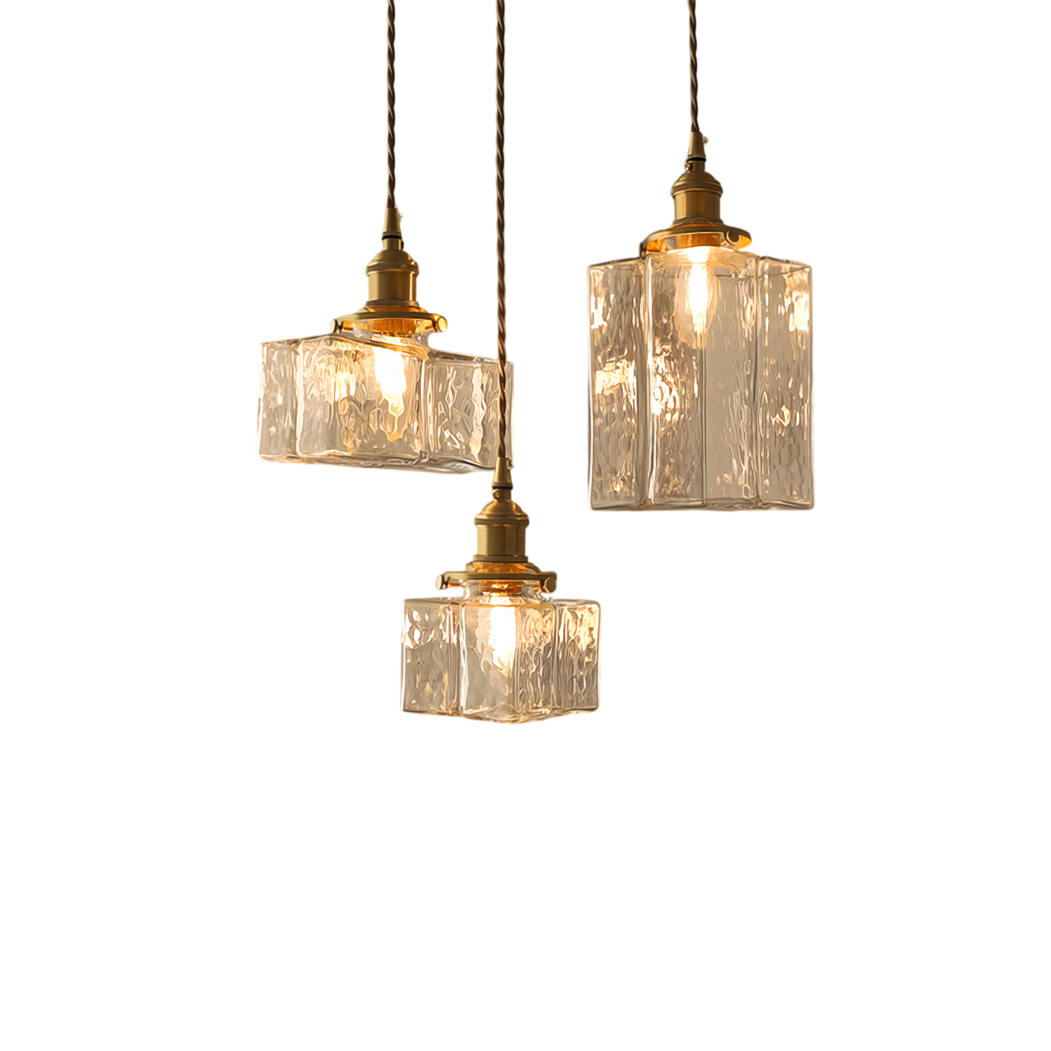 Pendant Light Glass 25.0 cm Transparent Brass Dining Room Kitchen Island Ceiling Lamp | Thomler