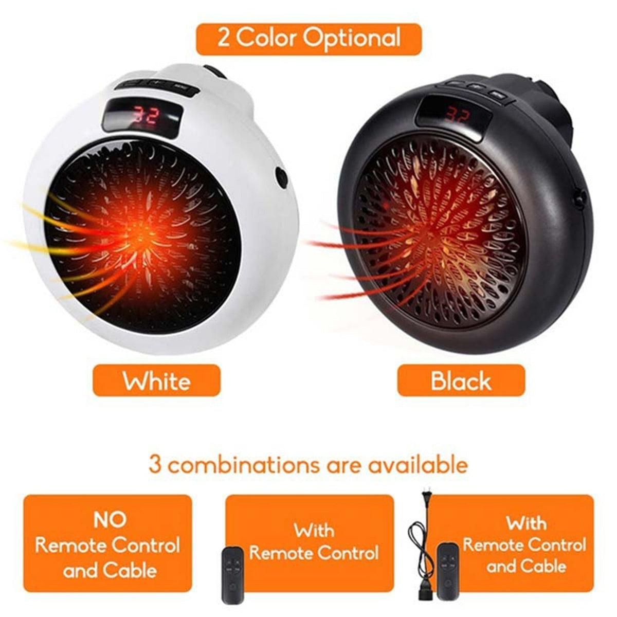 Compact Plug-In Space Heater with Digital Display & Auto Shutoff for Home, Office & RV | Thomler