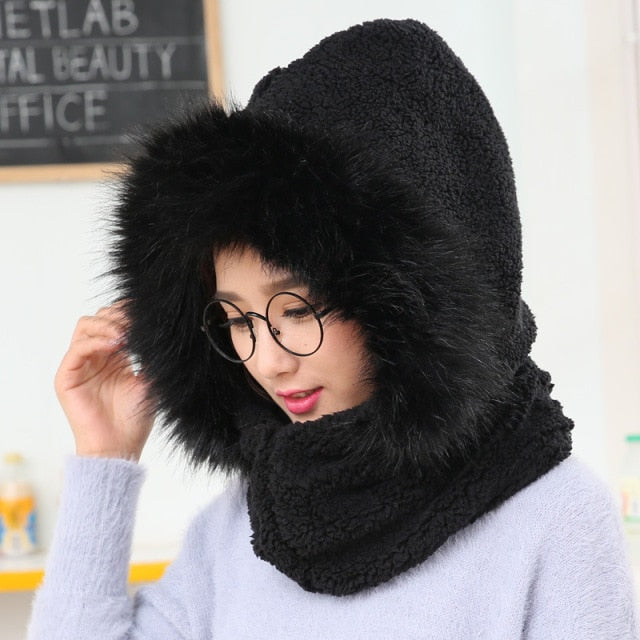 Insulated Winter Hood Hat with Visor – Fleece-Lined Stretch-Fit Beanie for Cold Weather | Thomler