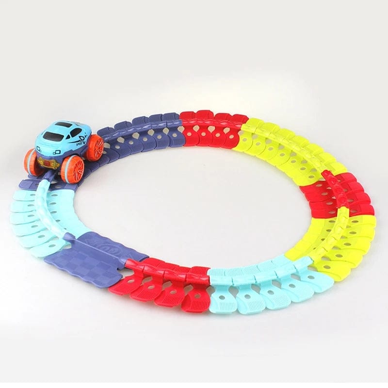 Flexible Magnetic Race Track Set with Glow-in-the-Dark Car for Kids | Educational STEM Building Toy | Thomler