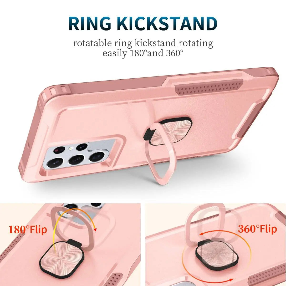 Rugged Armor Galaxy S22 Case with Kickstand – 360° Drop Protection, Shock-Absorbing Frame for S22, Plus & Ultra | Thomler