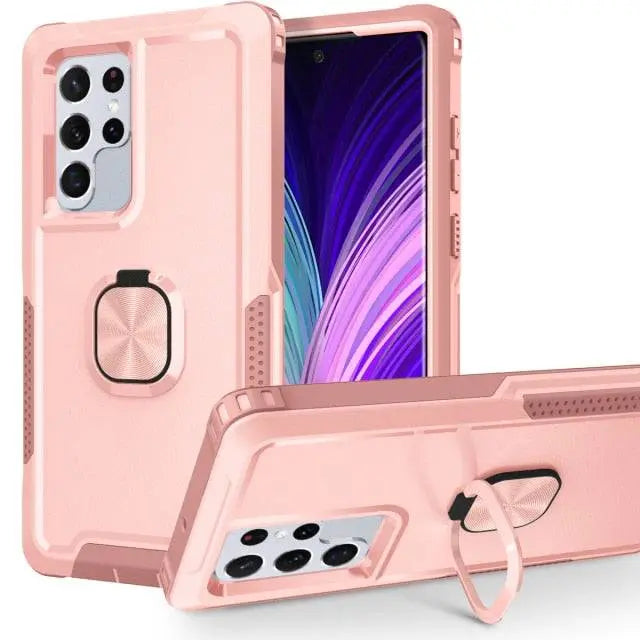 Rugged Armor Galaxy S22 Case with Kickstand – 360° Drop Protection, Shock-Absorbing Frame for S22, Plus & Ultra | Thomler
