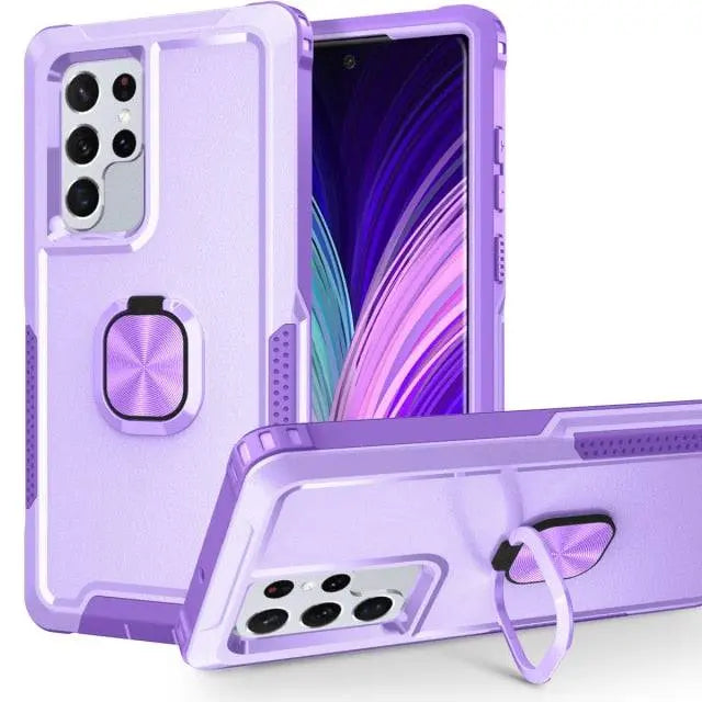Rugged Armor Galaxy S22 Case with Kickstand – 360° Drop Protection, Shock-Absorbing Frame for S22, Plus & Ultra | Thomler