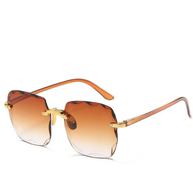 Rimless Rectangle Sunglasses with UV400 Protection – Lightweight Vintage Eyewear for Women & Men | Thomler