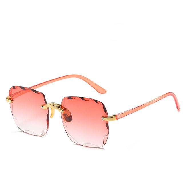 Rimless Rectangle Sunglasses with UV400 Protection – Lightweight Vintage Eyewear for Women & Men | Thomler
