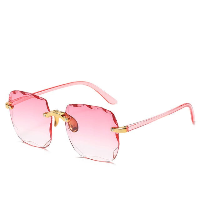 Rimless Rectangle Sunglasses with UV400 Protection – Lightweight Vintage Eyewear for Women & Men | Thomler