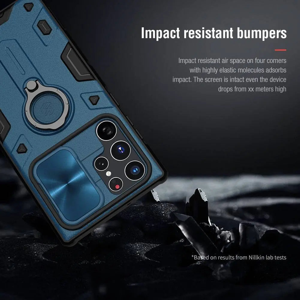 Aluminum Kickstand Phone Case with Camera Guard for Galaxy S22 Ultra – Wireless Charging Compatible | Thomler