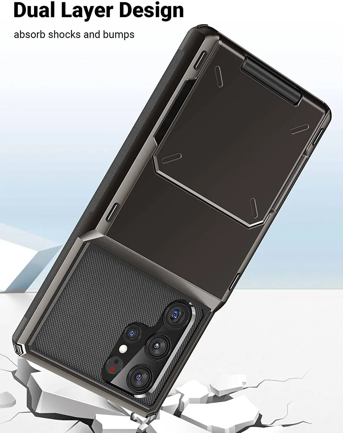 Rugged Drop-Guard Case with Card Slots for Samsung Galaxy S22 Series – Ultra, Plus & Standard Models | Thomler