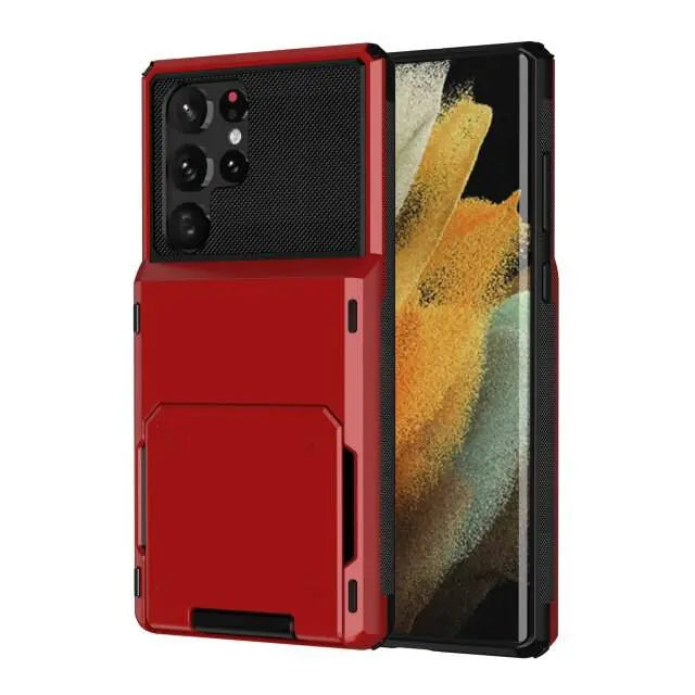Rugged Drop-Guard Case with Card Slots for Samsung Galaxy S22 Series – Ultra, Plus & Standard Models | Thomler