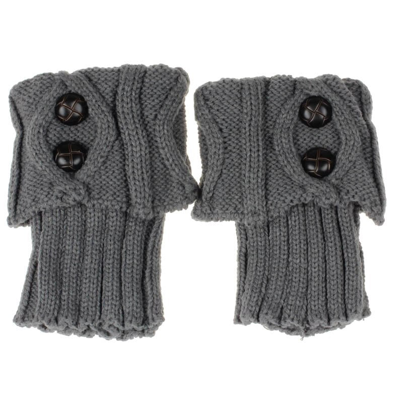 Knit Leg Warmers with Button Detail – Stretchy Cable-Knit Boot Cuffs for Winter | Thomler