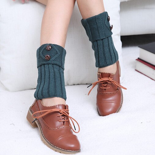 Knit Leg Warmers with Button Detail – Stretchy Cable-Knit Boot Cuffs for Winter | Thomler
