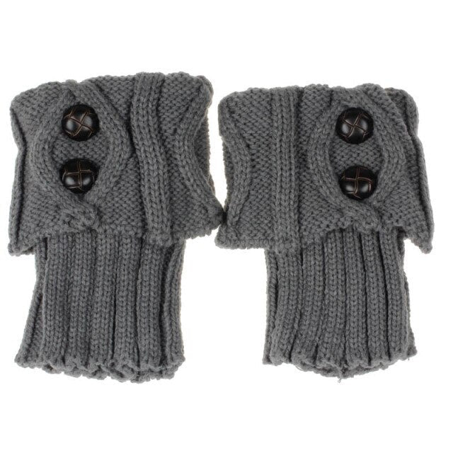 Knit Leg Warmers with Button Detail – Stretchy Cable-Knit Boot Cuffs for Winter | Thomler