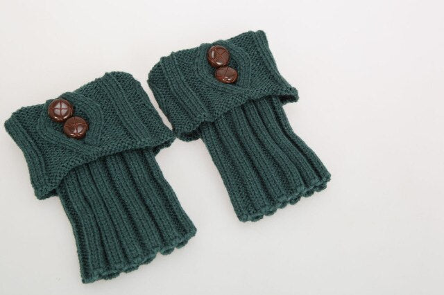 Knit Leg Warmers with Button Detail – Stretchy Cable-Knit Boot Cuffs for Winter | Thomler