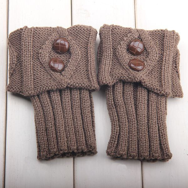 Knit Leg Warmers with Button Detail – Stretchy Cable-Knit Boot Cuffs for Winter | Thomler