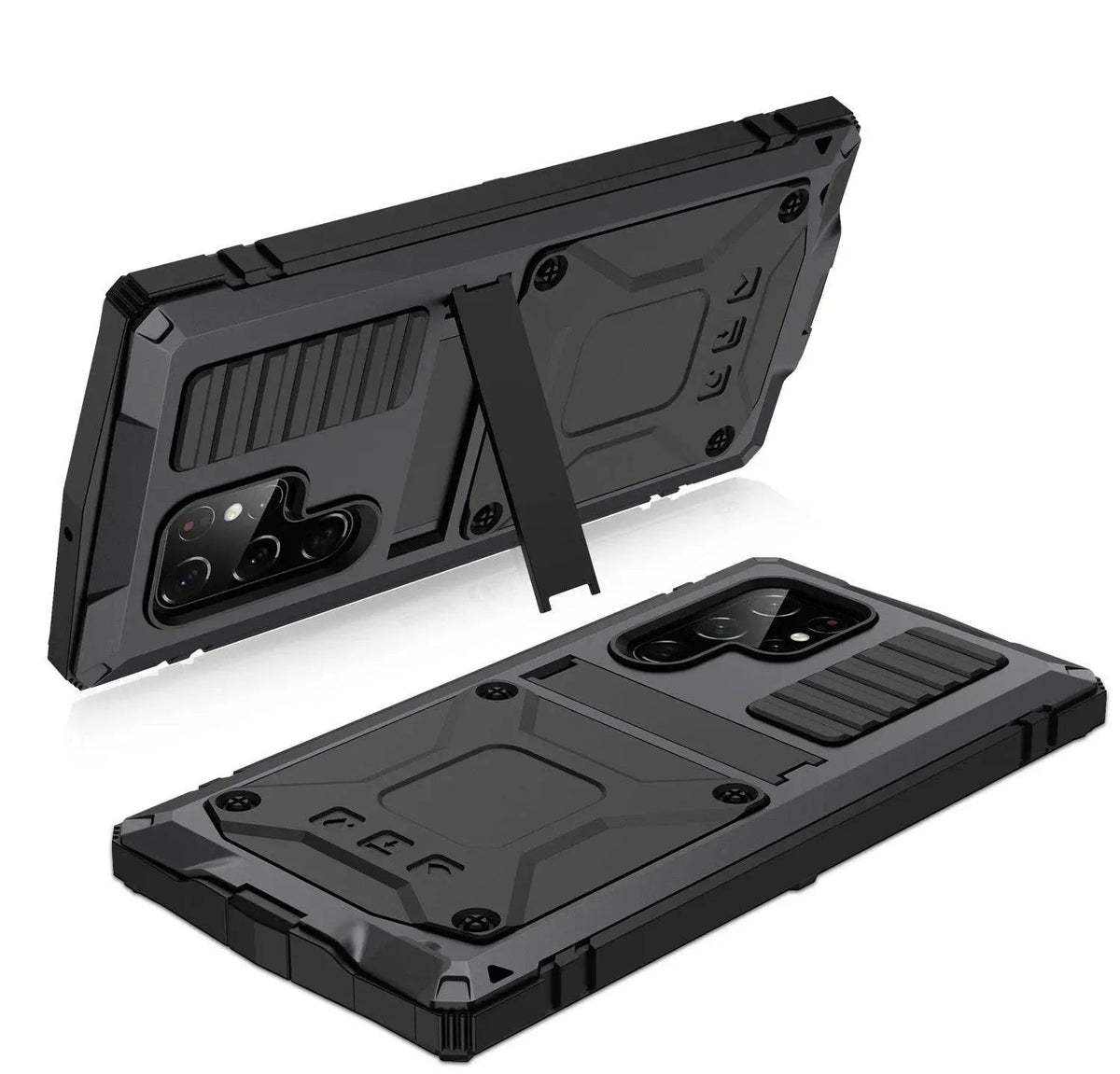 Metal Aluminum Phone Case with Kickstand & Glass Screen Protector for Galaxy S22 Series – Shockproof Full-Body Armor Shell | Thomler