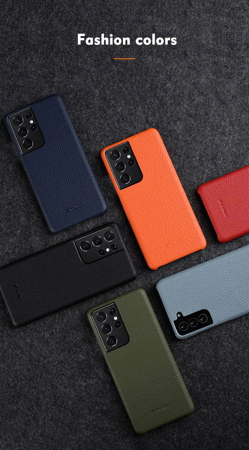 Leather Wallet Phone Case for Samsung Galaxy S22 Ultra S21 S20 Plus – Built-In Card Slots & Full Button Access | Thomler