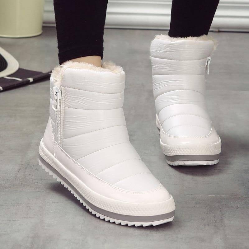 Women's Zip-Up Winter Ankle Boots with Plush Lining – Flat Sole Comfort Booties for Cold Weather & Snow | Thomler