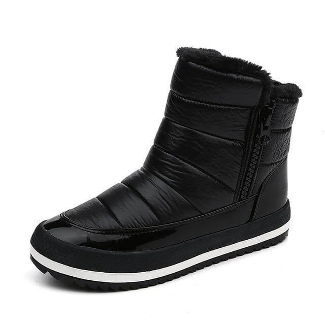 Women's Zip-Up Winter Ankle Boots with Plush Lining – Flat Sole Comfort Booties for Cold Weather & Snow | Thomler
