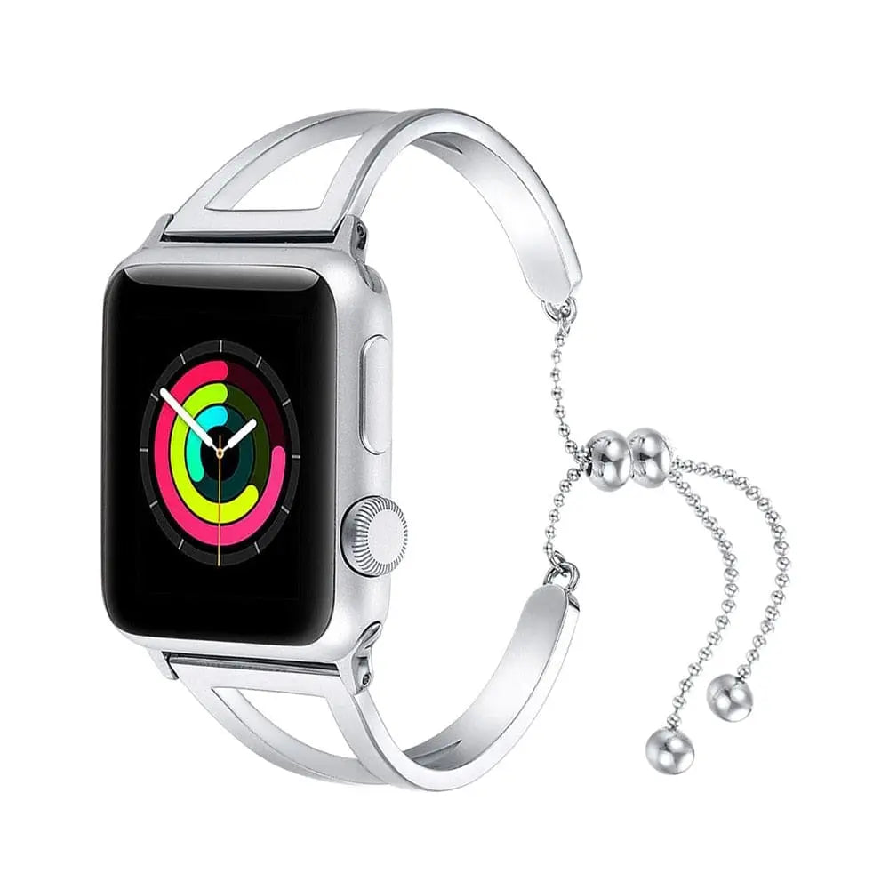 Jewelry-Style Cuff Bracelet Strap for Apple Watch 42mm & 38mm – Dressy Metal Link Band for Women | Thomler