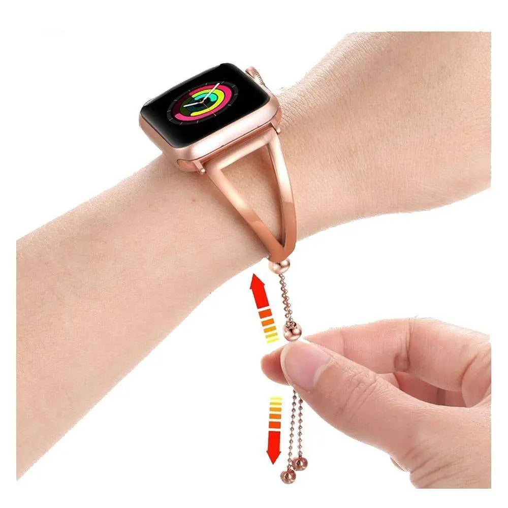 Jewelry-Style Cuff Bracelet Strap for Apple Watch 42mm & 38mm – Dressy Metal Link Band for Women | Thomler