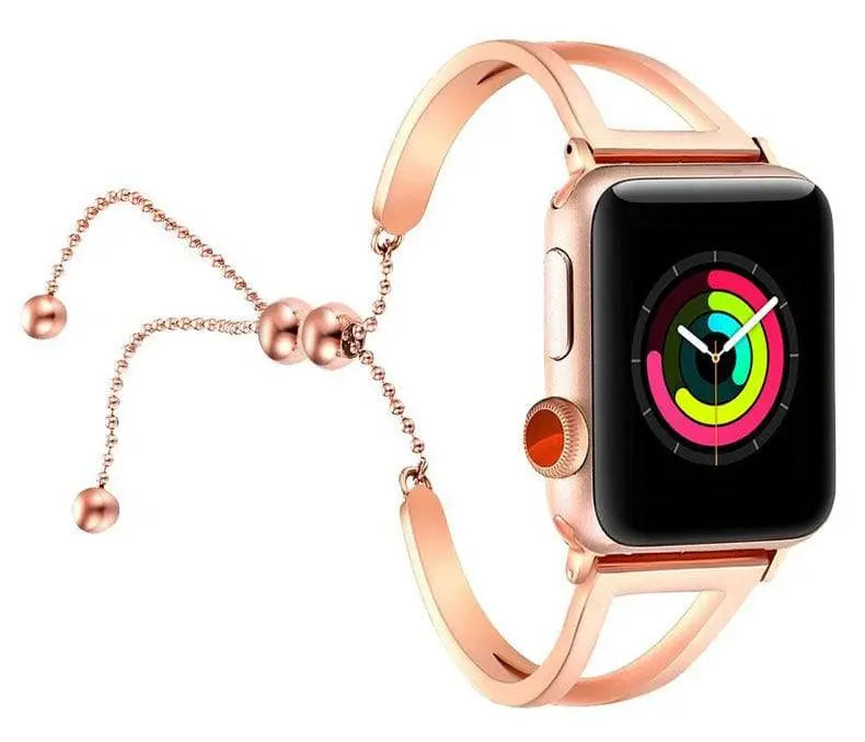 Jewelry-Style Cuff Bracelet Strap for Apple Watch 42mm & 38mm – Dressy Metal Link Band for Women | Thomler