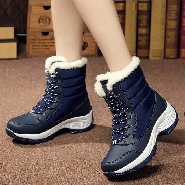 Women's Ankle Snow Boots – Waterproof Insulated Winter Footwear with Slip-On Design, Platform Sole & Plush Lining for Cold Weather | Thomler