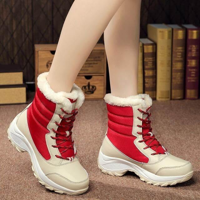 Women's Ankle Snow Boots – Waterproof Insulated Winter Footwear with Slip-On Design, Platform Sole & Plush Lining for Cold Weather | Thomler