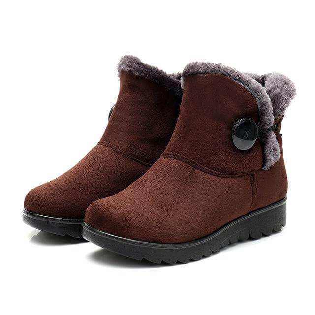 Women's Ankle Snow Boots with Flock Texture & Plush Lining – Casual Winter Footwear for Everyday Wear | Thomler