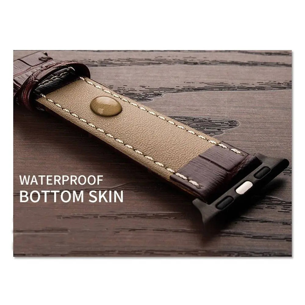 Full-Grain Leather Replacement Wristband for 38–46mm Smart Watches – Buckle Closure, Multiple Finishes | Thomler