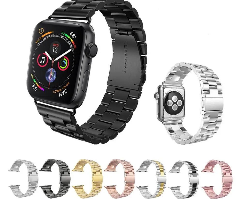 Precision Stainless Steel Link Bracelet for Apple Watch – 38mm to 49mm Connector Fit – Adjustable Wrist Band with Butterfly Clasp for | Thomler