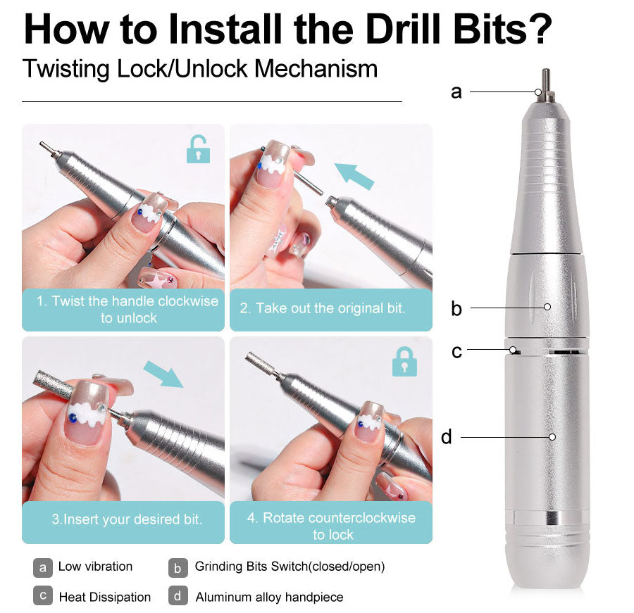 Cordless Electric Nail Drill 45000 RPM Rechargeable Manicure Tool Kit for Acrylic Nails Gel Polish Removal Pedicure Filing Shaping Polishing | Thomler