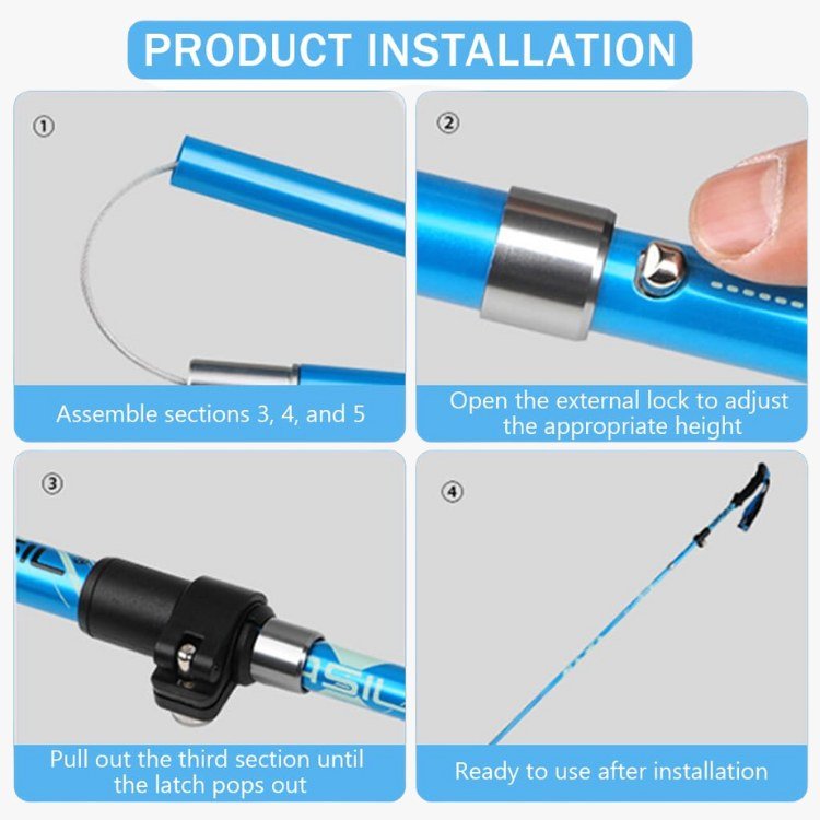 Collapsible Hiking Poles with Quick-Lock System – Lightweight Aluminum Trekking Sticks for Men & Women | Thomler