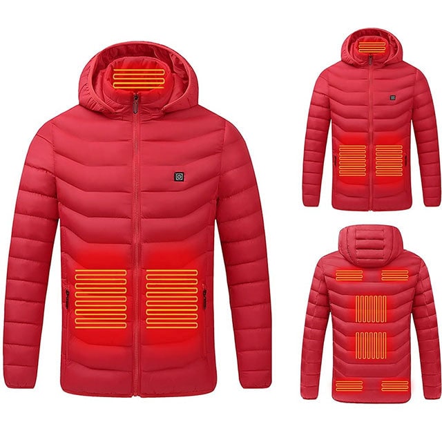 Electric Heated Puffer Jacket with 9 Heat Zones & Hood for Men & Women | Thomler