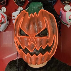 LED Jack-O'-Lantern Fright Mask with 3 Glow Modes – Adjustable Costume Accessory for Teens & Adults, Parties, Cosplay | Thomler