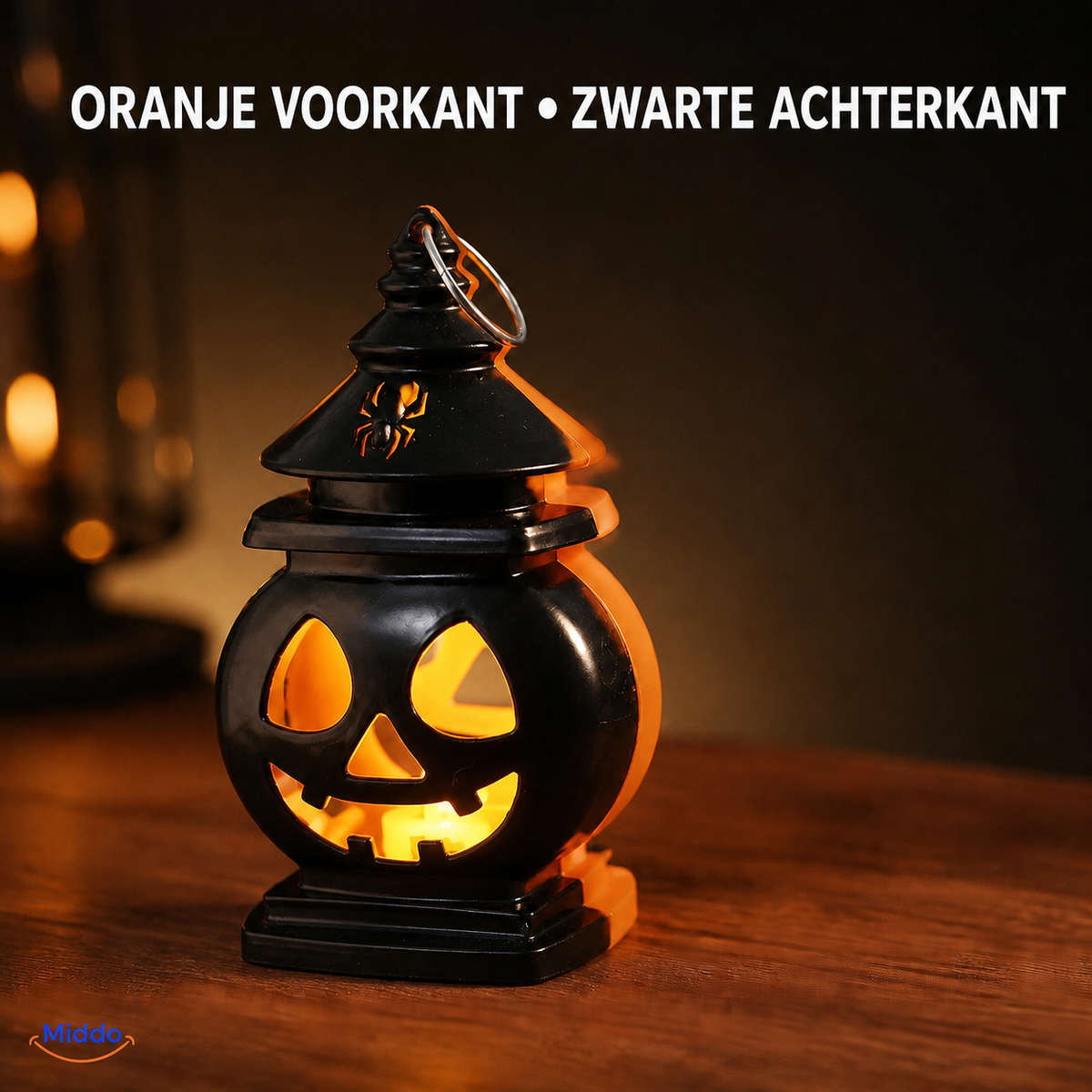 Reversible Pumpkin Lantern – Castle or Witch Hat Top, Warm Amber or 7-Color LED Light | Thomler